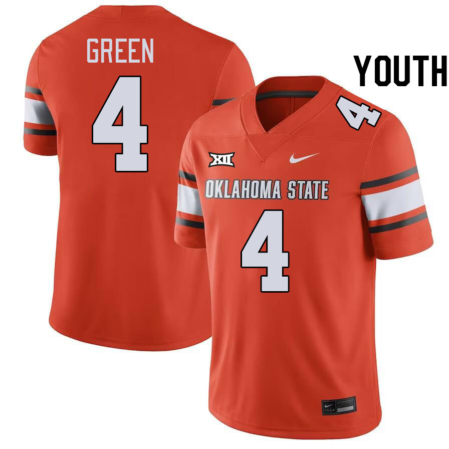 Youth #4 AJ Green Oklahoma State Cowboys College Football Jerseys Stitched-Orange